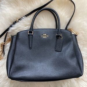 LIKE-New COACH Leather Sage Carry-All Satchel - Black